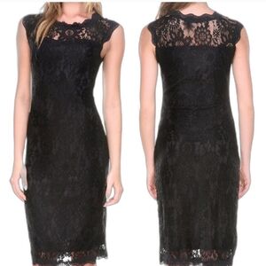 NWT Stanzino Black Lace Cocktail Party Sleeveless Dress Evening Formal Glam LG